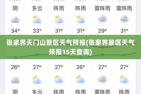 張家界一周天氣預報(  是晴天還是雨天)