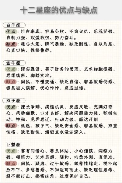 星座大全優點和缺點(它的優點和缺點你都知道嗎)