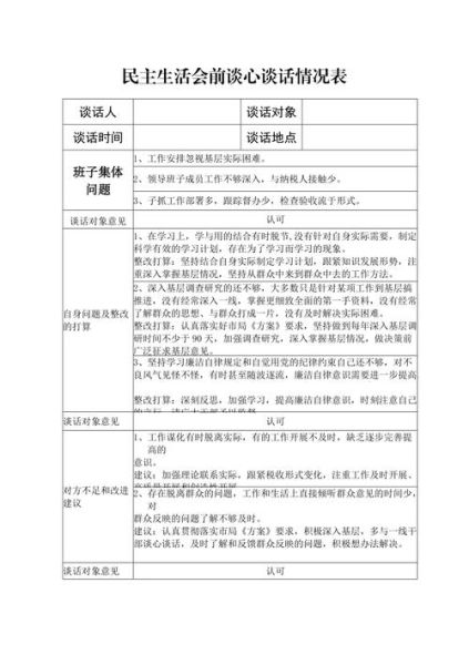 民主生活會談話記錄(如何才能體現談話的深度)